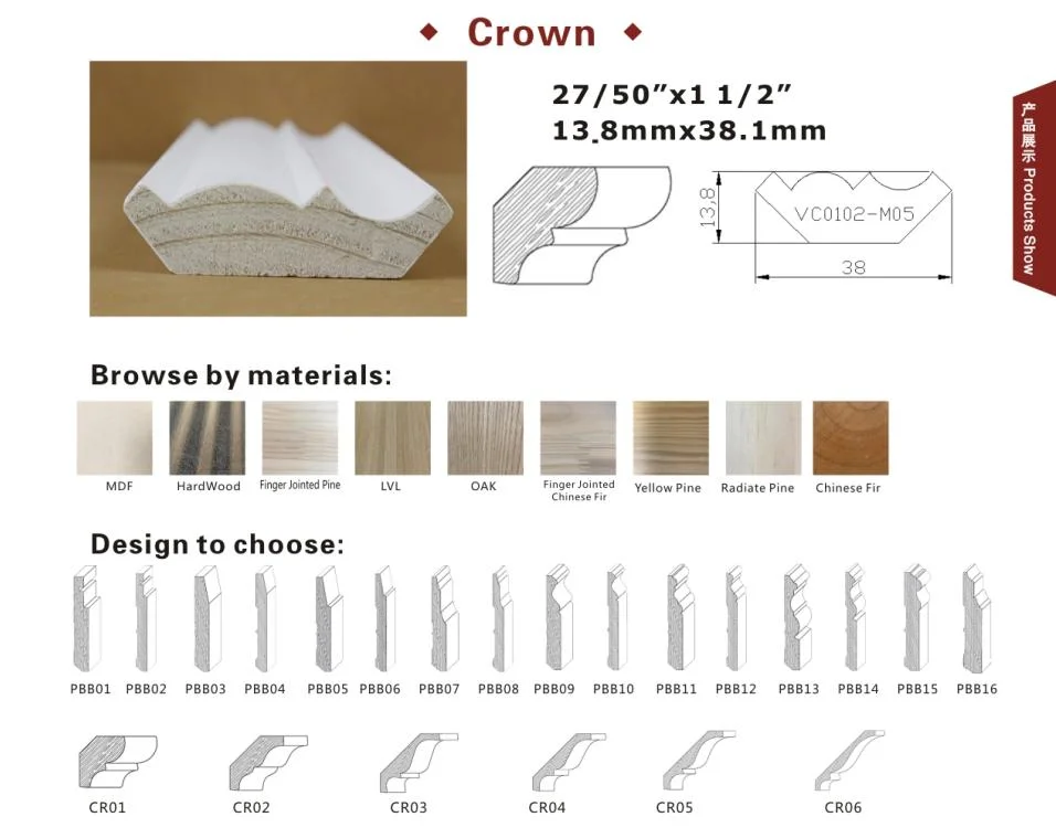 Wood Sleeve Line Door Casing for Door and Window Frame Design