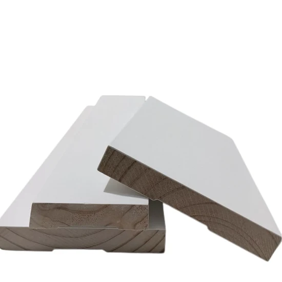 Gesso Primer Paulownia Radiata Pin Bois Massif Moulures MDF Couronne 1/4 Ronde Chaussure Moulures Plinthes pour Matériaux de Construction et Décorations